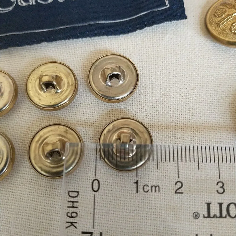 Eastwick Gold Tone Buttons Shank Metal For Blazer Coat Lot of 8 15/20 mm
